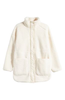 zella Cozy Faux Shearling Jacket in Ivory Egret