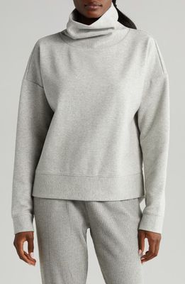 zella Downtown Ottoman Turtleneck Sweatshirt in Grey Heather