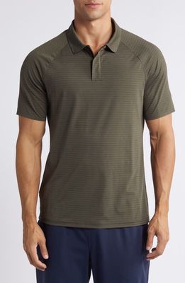 Zella Fadeout Stripe Performance Polo in Olive Night 