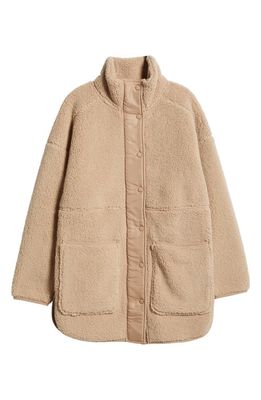 zella Faux Shearling Jacket in Tan Taupe