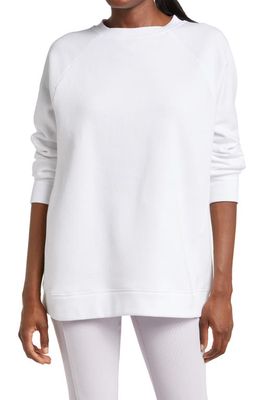 zella Harmony Oversize Crewneck Sweatshirt in White