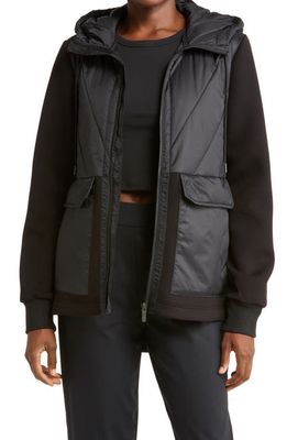 zella Hybrid Puffer Jacket in Black