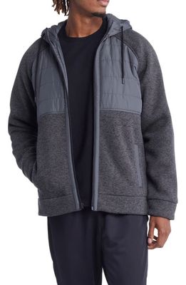 zella Hybrid Puffer Jacket in Grey Dark Charcoal