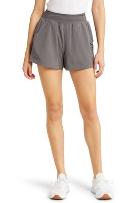 zella Hybrid Running/Hiking High Waist Shorts in Grey Magnet