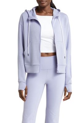 zella Intention Boxy Modal Blend Zip-Up Hoodie in Blue Thistle