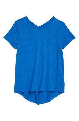 zella Kids' Crossback Cutout T-Shirt in Blue Nautical