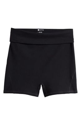 zella Kids' Elevate Foldover Waist Shorts in Black
