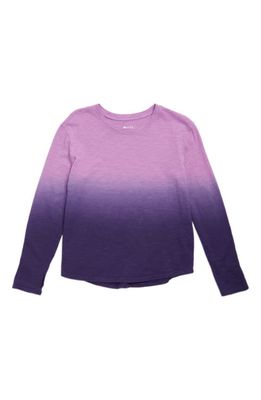 zella Kids' Garment Dye Long Sleeve Studio T-Shirt in Navy Blackberry