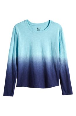 zella Kids' Garment Dye Long Sleeve Studio T-Shirt in Navy Evening