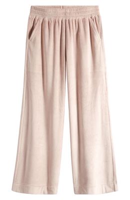 zella Kids' Milky Velour Wide Leg Pants in Pink Adobe