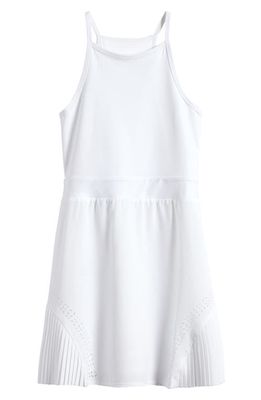 zella Kids' Pleated Trapeze Dress in White