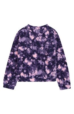 zella Kids' Print Fleece Mock Neck Top in Pink Lavender Whispy Camo