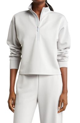 zella Luxe Half-Zip Pullover in Grey Silk