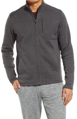 zella Men's Repurpose Fleece Zip Sweater in Grey Forged