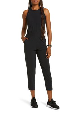 Zella OSR Pursuit Sleeveless Crop Jumpsuit in Black