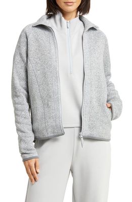 zella Repurpose Full Zip Fleece Jacket in Grey Shade