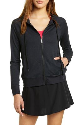 zella Restore Soft Full Zip Hoodie in Black Shade