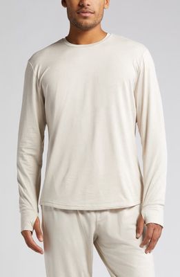 zella Restore Soft Performance Long Sleeve T-Shirt in Grey Pebble Melange