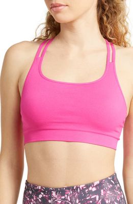 zella Seamless Strappy Sports Bra in Pink Rouge