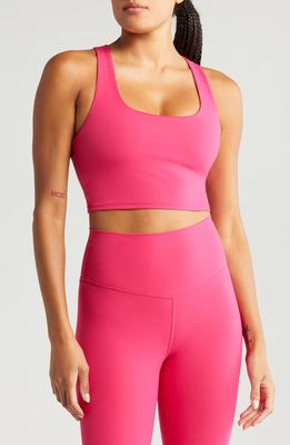 zella Studio Luxe Longline Twisted Sports Bra in Pink Bright