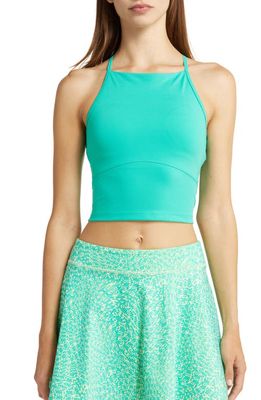 zella Sunny Side Support Crop Tank in Green Vivid