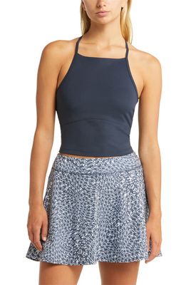 zella Sunny Side Support Crop Tank in Navy Sapphire