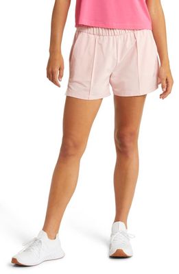 zella Taylor Getaway High Waist Stretch Recycled Polyester Shorts in Pink Silver