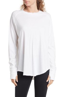 zella Vintage Washed Relaxed Long Sleeve Tee in White