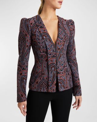 Zelma Tailored Puff-Sleeve Jacket