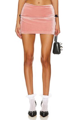 Zemeta Pick Up Velvet Micro Skirt in Pink