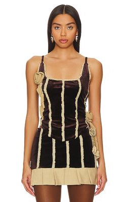 Zemeta Rose Drop Corset in Chocolate