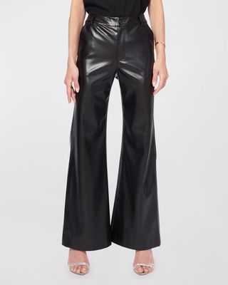 Zenobia Vegan Leather Flare Pants