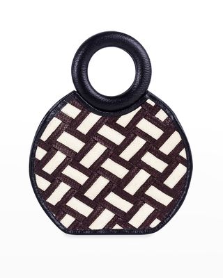 Zenu Braided Cana Flecha/Leather Top-Handle Bag