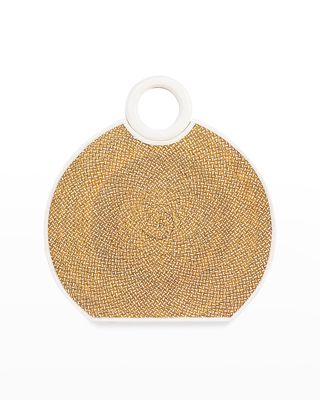 Zenu Two-Tone Cana Flecha Ring Top-Handle Bag