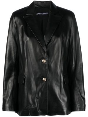 ZEYNEP ARCAY button-fastening leather blazer - Black