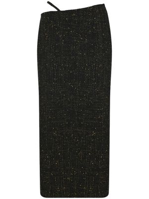 ZEYNEP ARCAY cut-out tweed midi skirt - Black