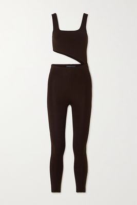Zeynep Arcay - Cutout Stretch-knit Jumpsuit - Brown