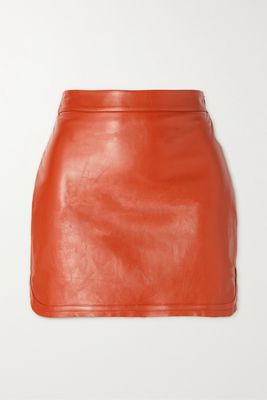 Zeynep Arcay - Leather Mini Skirt - Orange