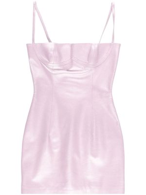 ZEYNEP ARCAY metallic-finish leather minidress - Pink