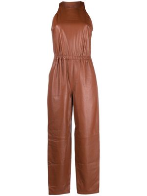 ZEYNEP ARCAY sleeveless lambskin jumpsuit - Brown