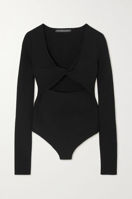 Zeynep Arcay - Twist-front Cutout Stretch-knit Bodysuit - Black