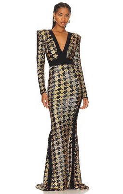 Zhivago Down in Flames Gown in Metallic Gold