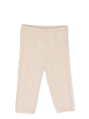 Zhoe & Tobiah cable-knit trim trousers - Neutrals