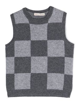 Zhoe & Tobiah check-pattern round-neck vest - Grey