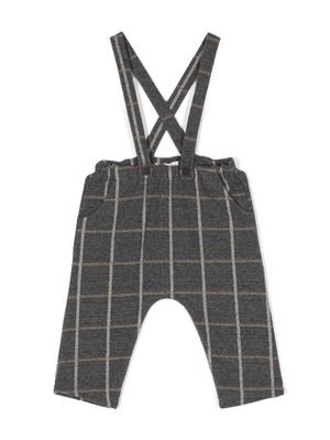 Zhoe & Tobiah checked suspender trousers - Grey