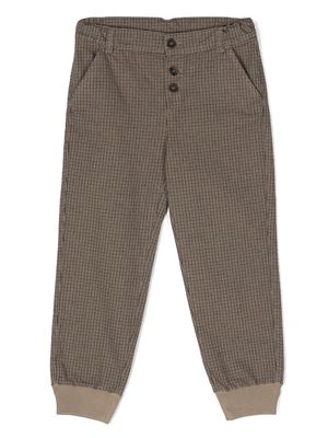 Zhoe & Tobiah checked tapered-leg trousers - Brown