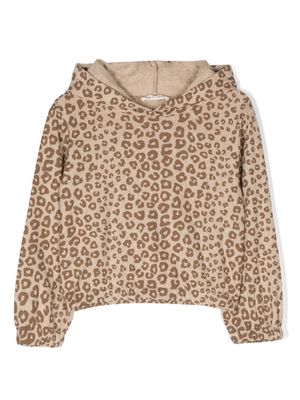Zhoe & Tobiah cheetah-print cotton-blend hoodie - Neutrals