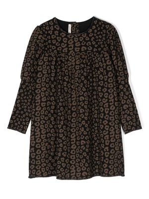 Zhoe & Tobiah cheetah-print long-sleeved dress - Grey