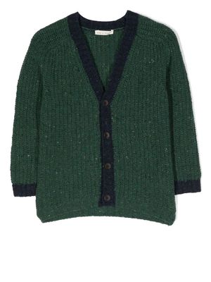Zhoe & Tobiah contrast-trim wool-blend cardigan - Green
