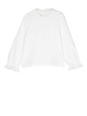 Zhoe & Tobiah cotton lace-trim blouse - White